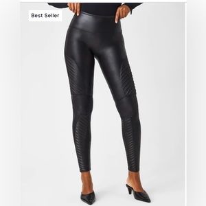 Spanx Faux Leather Moto Leggings